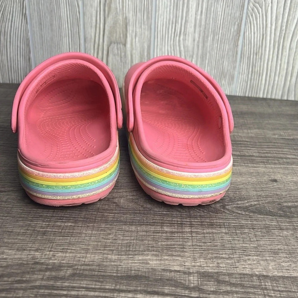 Youth crocs pink glitter stripes size 4 - Picture 4 of 5